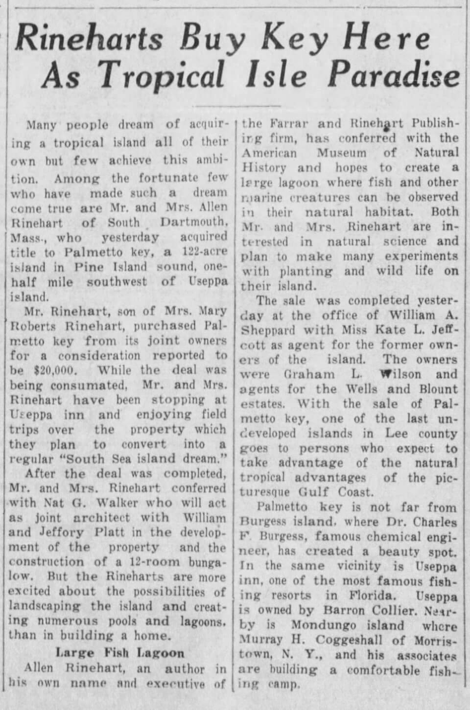 History of Cabbage Key Cabbage Key Inn & Restaurant