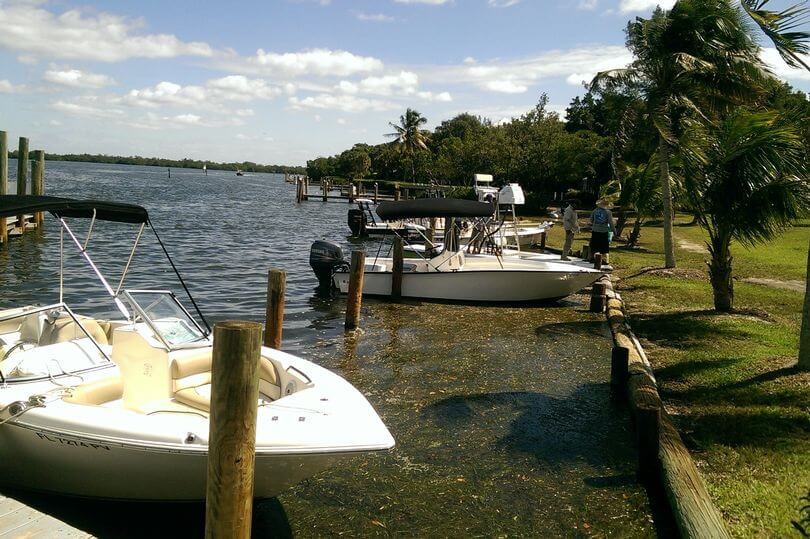 Docking at Cabbage Key island