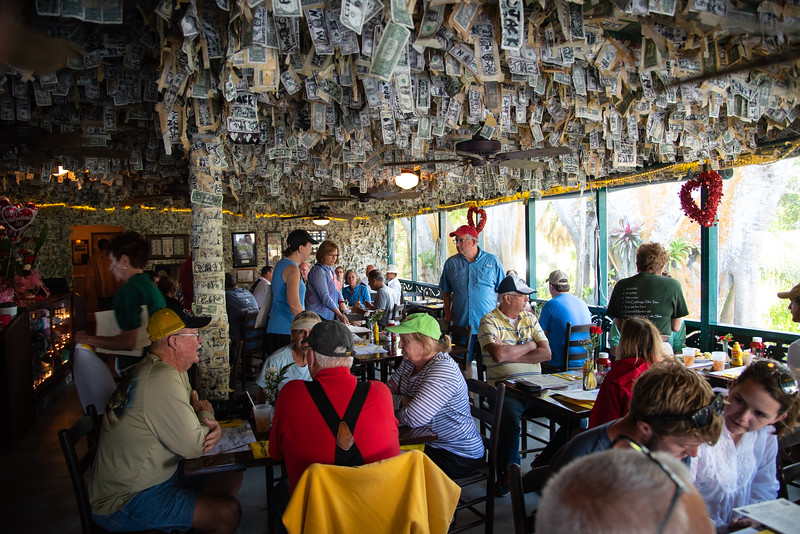 people in a bar on Cabbage Key, Florida