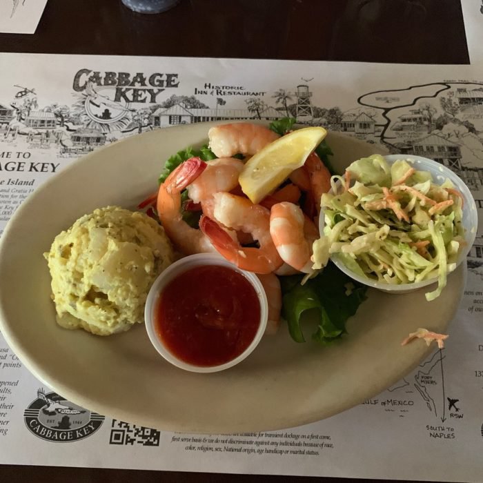 fresh seafood plate on table at cabbage key